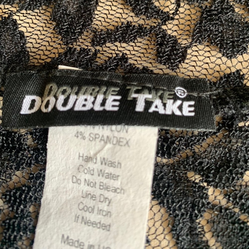 DOUBLE TAKE BLACK FLORAL LACE CARDIGAN SIZE 1X - Picture 6 of 7